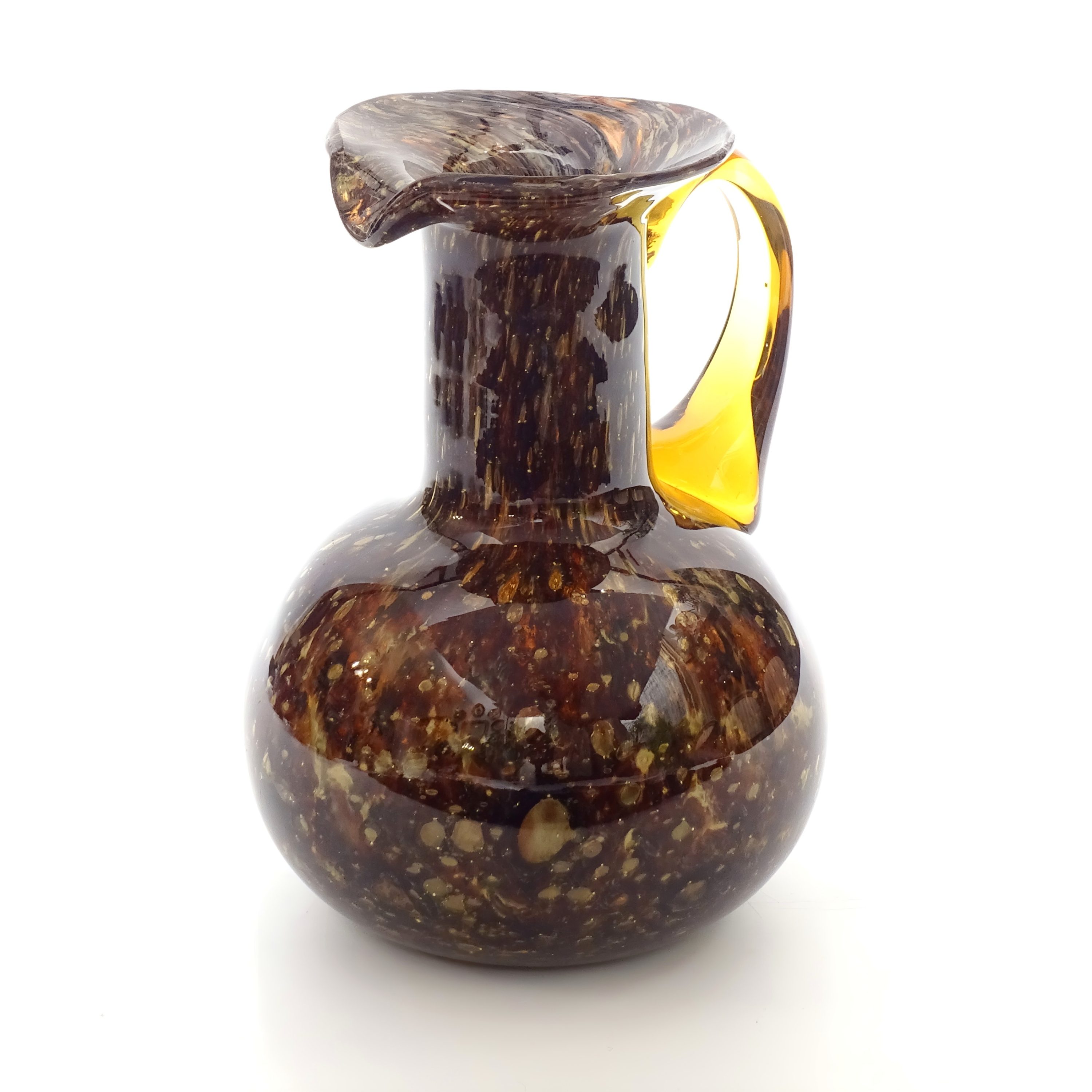 Murano-Vase, Vintage Gelbe Murano-Glas-Vase, Feine Glas-Amphore, Italien